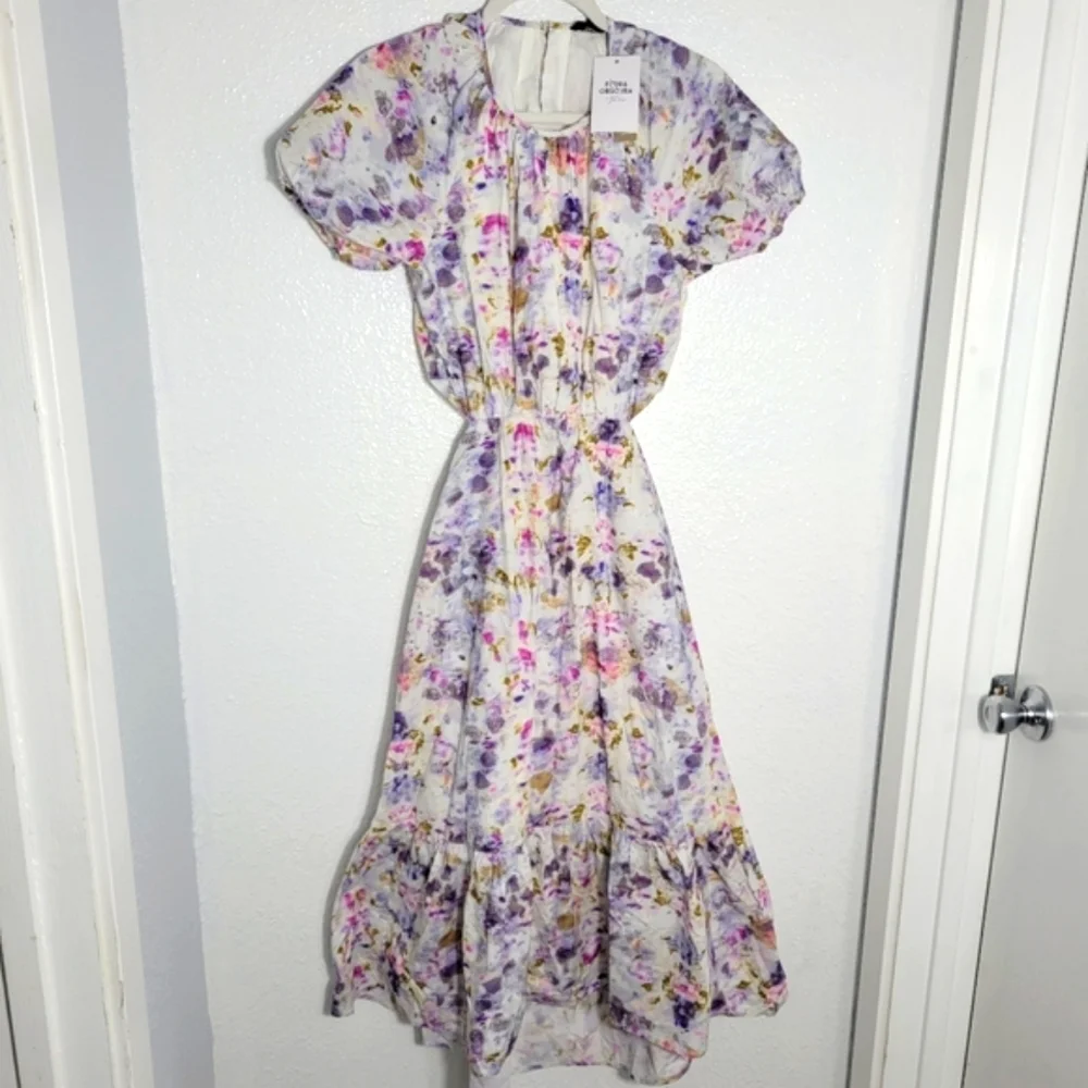 Flora Obscura X J.Crew side cutout dress in kaleidoscope floral Size 0  NEW